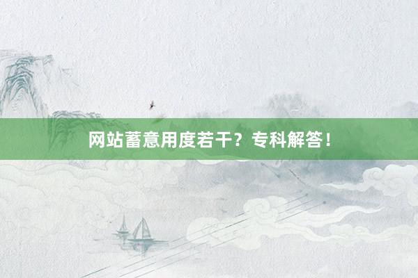 网站蓄意用度若干？专科解答！